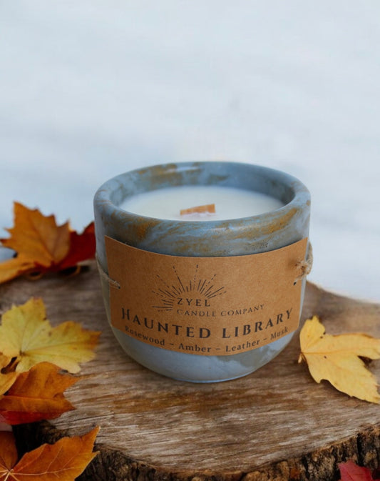 Haunted library candle